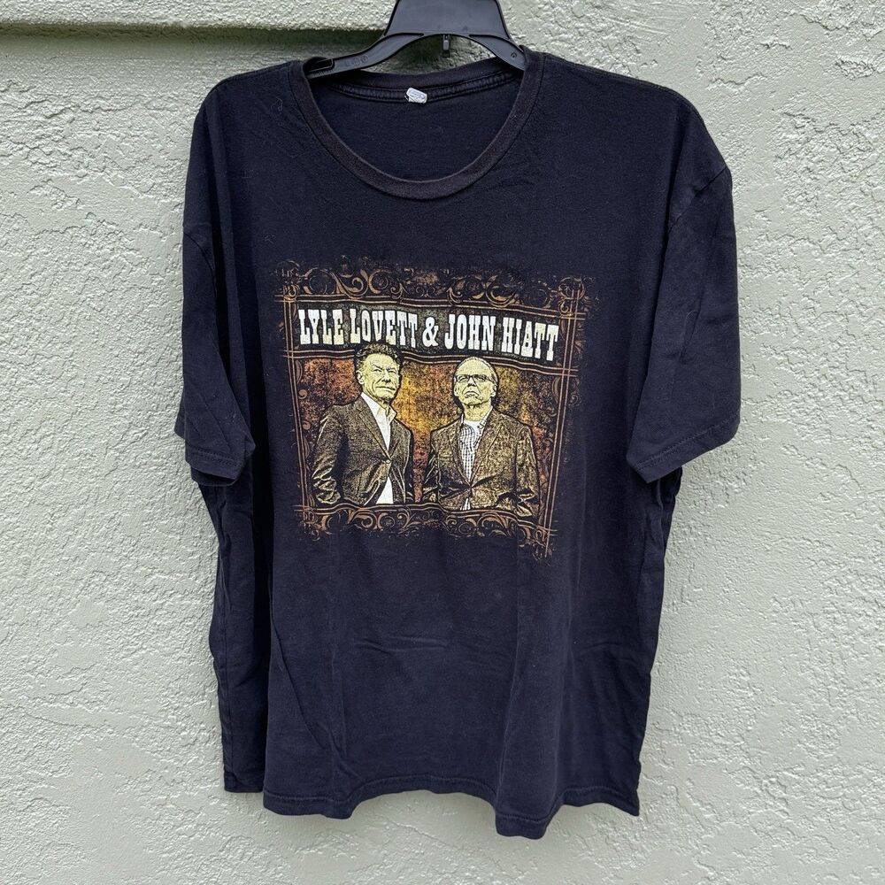 Lyle Lovett & John Hiatt 2015 Concert Tour T Shirt Black XXL 24x28 Next Level Ap